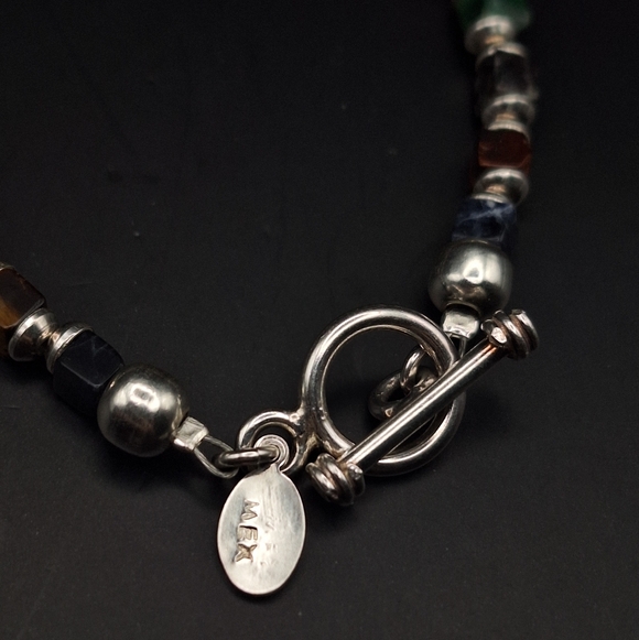 Silpada B0817 Mixed Natural Stone Beaded Bracelet .925 MEX Toggle *comfortable - Picture 2 of 7